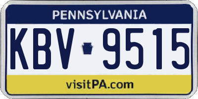 PA license plate KBV9515