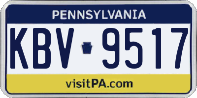 PA license plate KBV9517