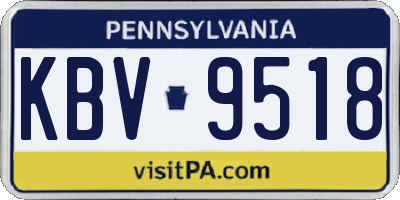 PA license plate KBV9518