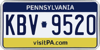 PA license plate KBV9520