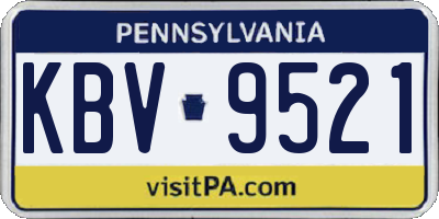 PA license plate KBV9521