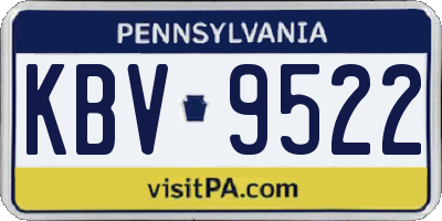 PA license plate KBV9522