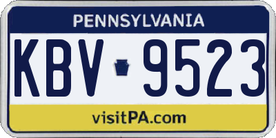 PA license plate KBV9523