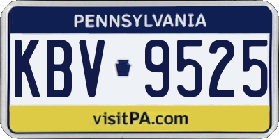 PA license plate KBV9525