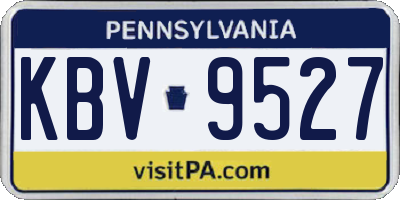 PA license plate KBV9527