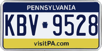 PA license plate KBV9528