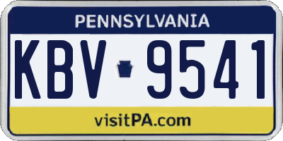 PA license plate KBV9541
