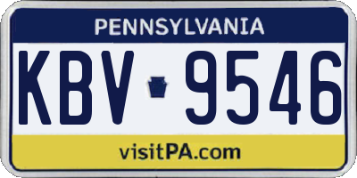 PA license plate KBV9546