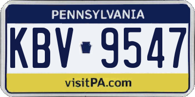 PA license plate KBV9547