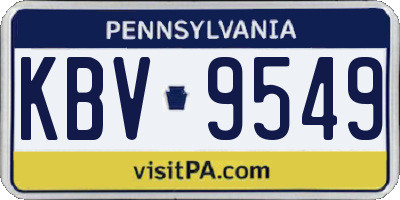 PA license plate KBV9549