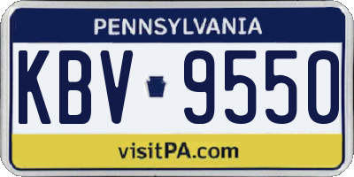 PA license plate KBV9550