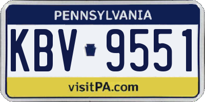 PA license plate KBV9551