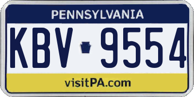 PA license plate KBV9554