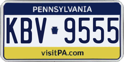 PA license plate KBV9555