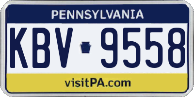 PA license plate KBV9558