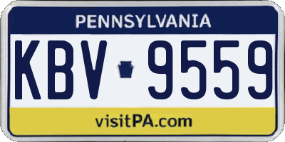 PA license plate KBV9559