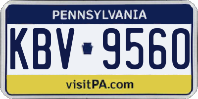 PA license plate KBV9560