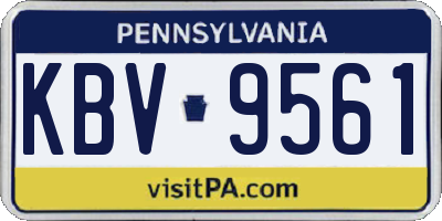 PA license plate KBV9561