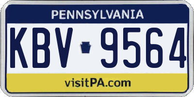 PA license plate KBV9564