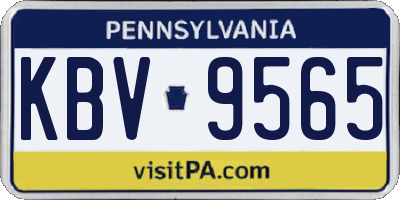 PA license plate KBV9565