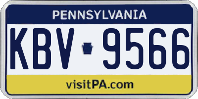 PA license plate KBV9566