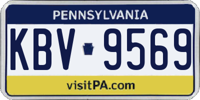PA license plate KBV9569