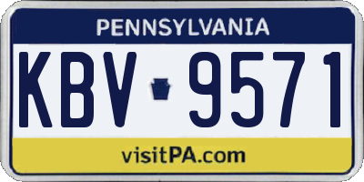 PA license plate KBV9571