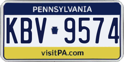 PA license plate KBV9574