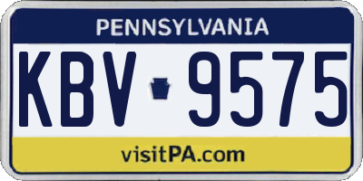 PA license plate KBV9575