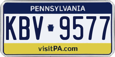 PA license plate KBV9577