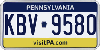 PA license plate KBV9580