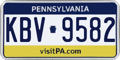 PA license plate KBV9582