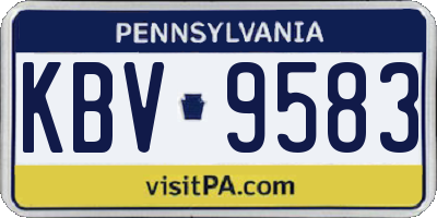 PA license plate KBV9583