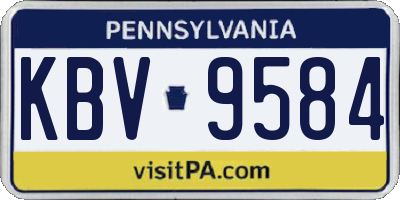 PA license plate KBV9584