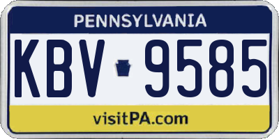 PA license plate KBV9585