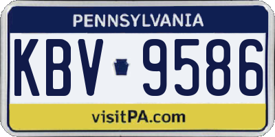 PA license plate KBV9586