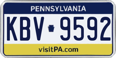 PA license plate KBV9592