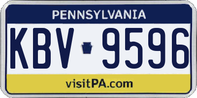 PA license plate KBV9596