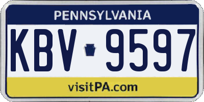 PA license plate KBV9597