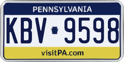PA license plate KBV9598