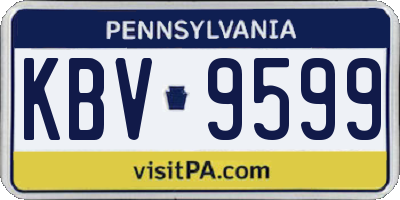PA license plate KBV9599