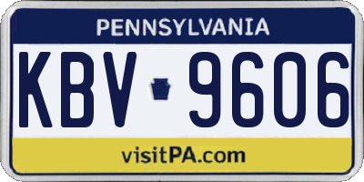 PA license plate KBV9606