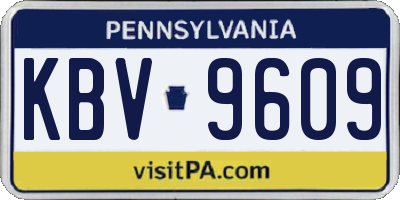 PA license plate KBV9609