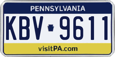 PA license plate KBV9611