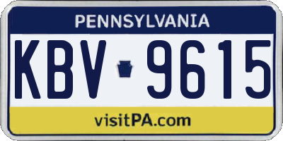 PA license plate KBV9615