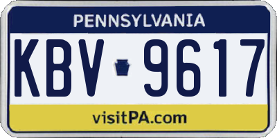 PA license plate KBV9617
