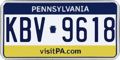 PA license plate KBV9618