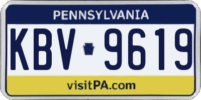 PA license plate KBV9619