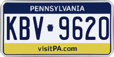 PA license plate KBV9620