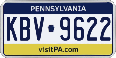 PA license plate KBV9622